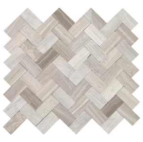 Chenille White Herringbone - stone tile